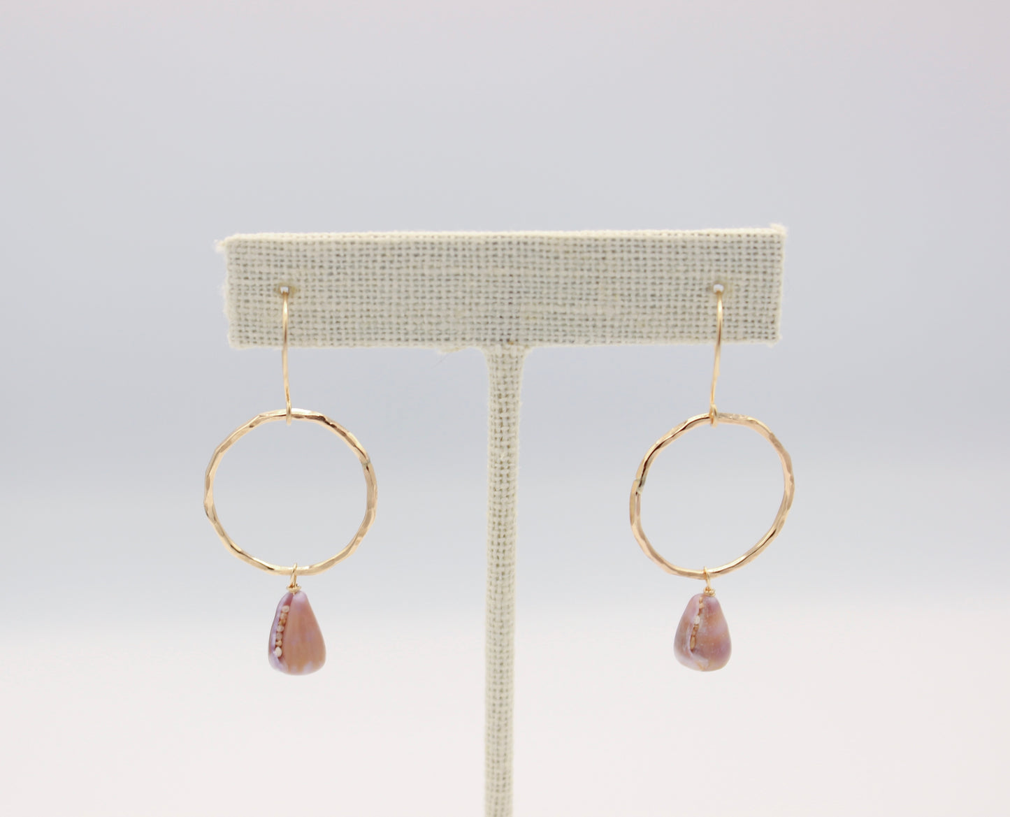 Circle Purple Cone Earrings