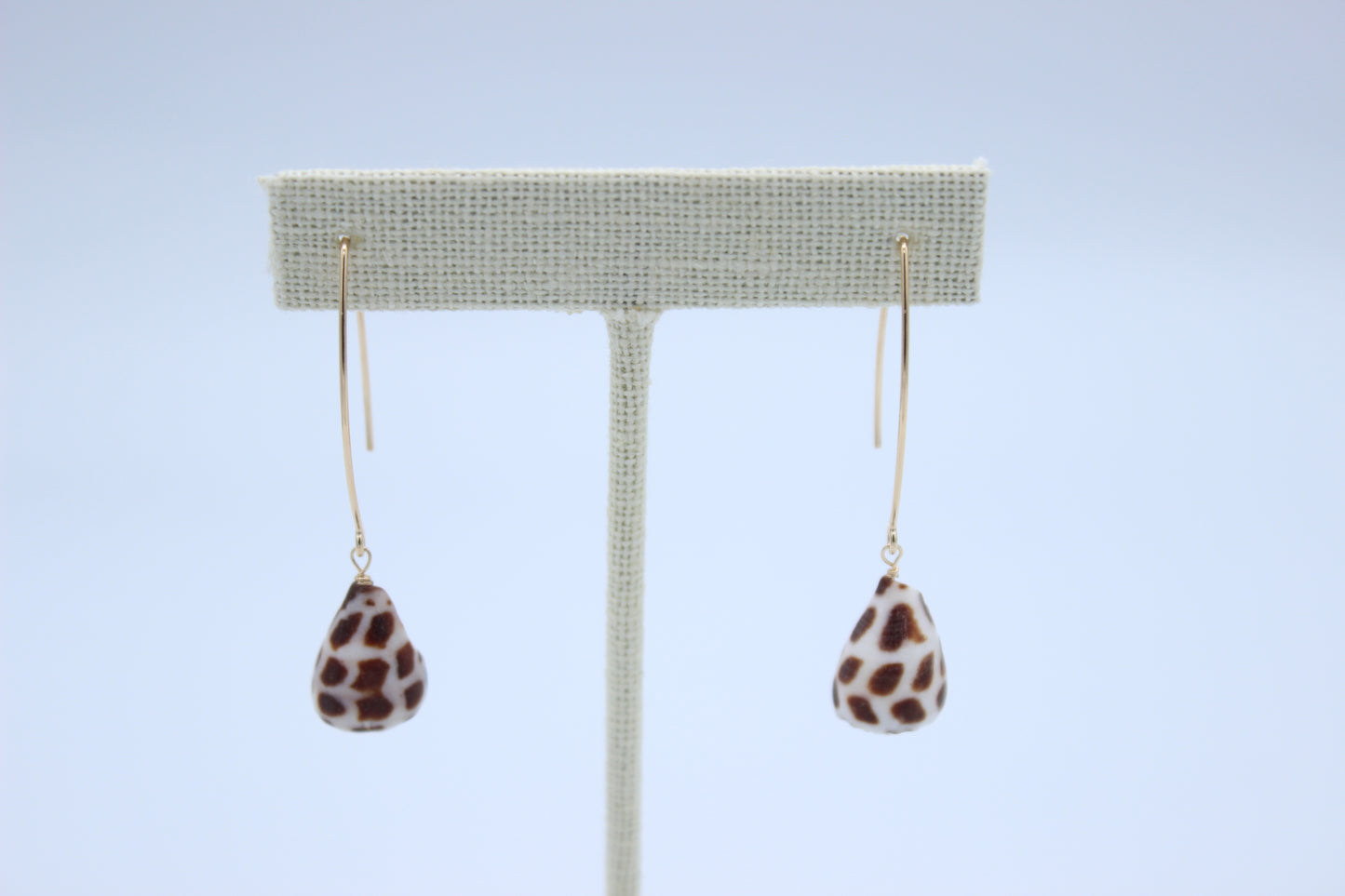 Brown Hebrew Cone Shell Ear Wire Earrings