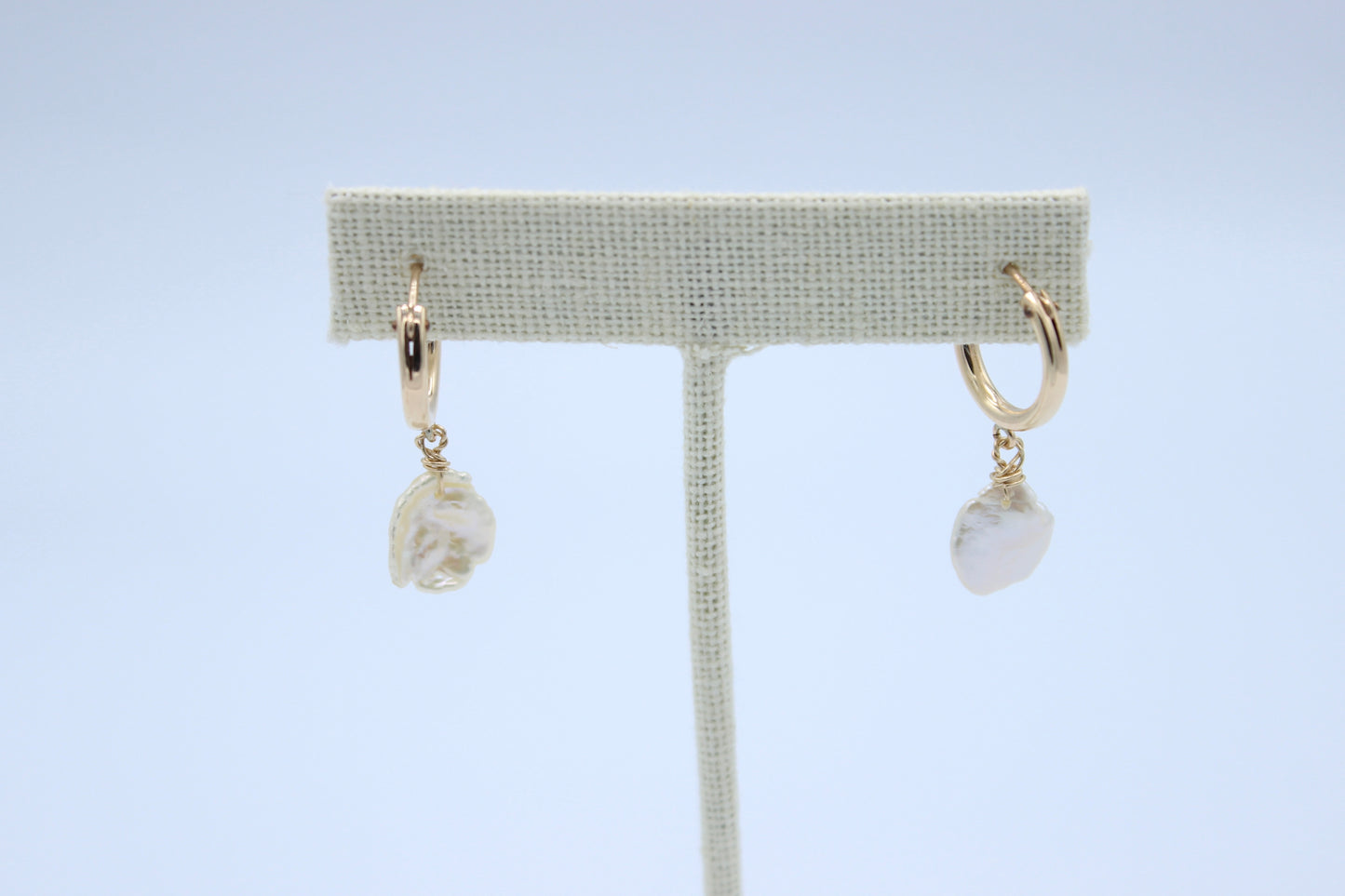 Keshi Pearl Hoop Earrings