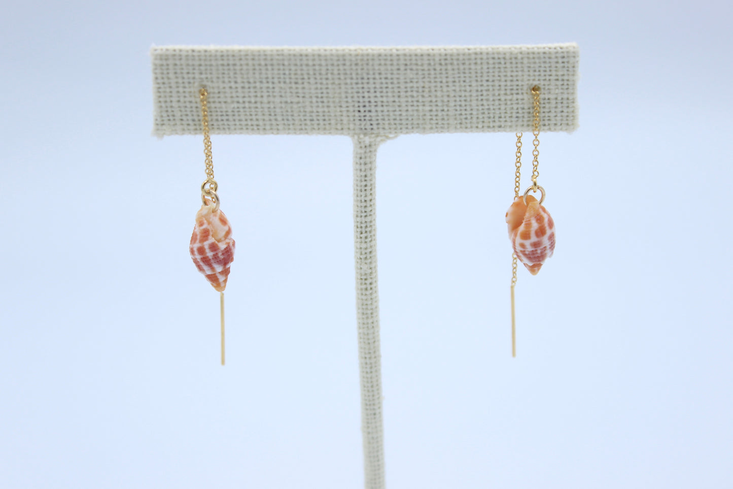 Orange Miter Threader Earrings