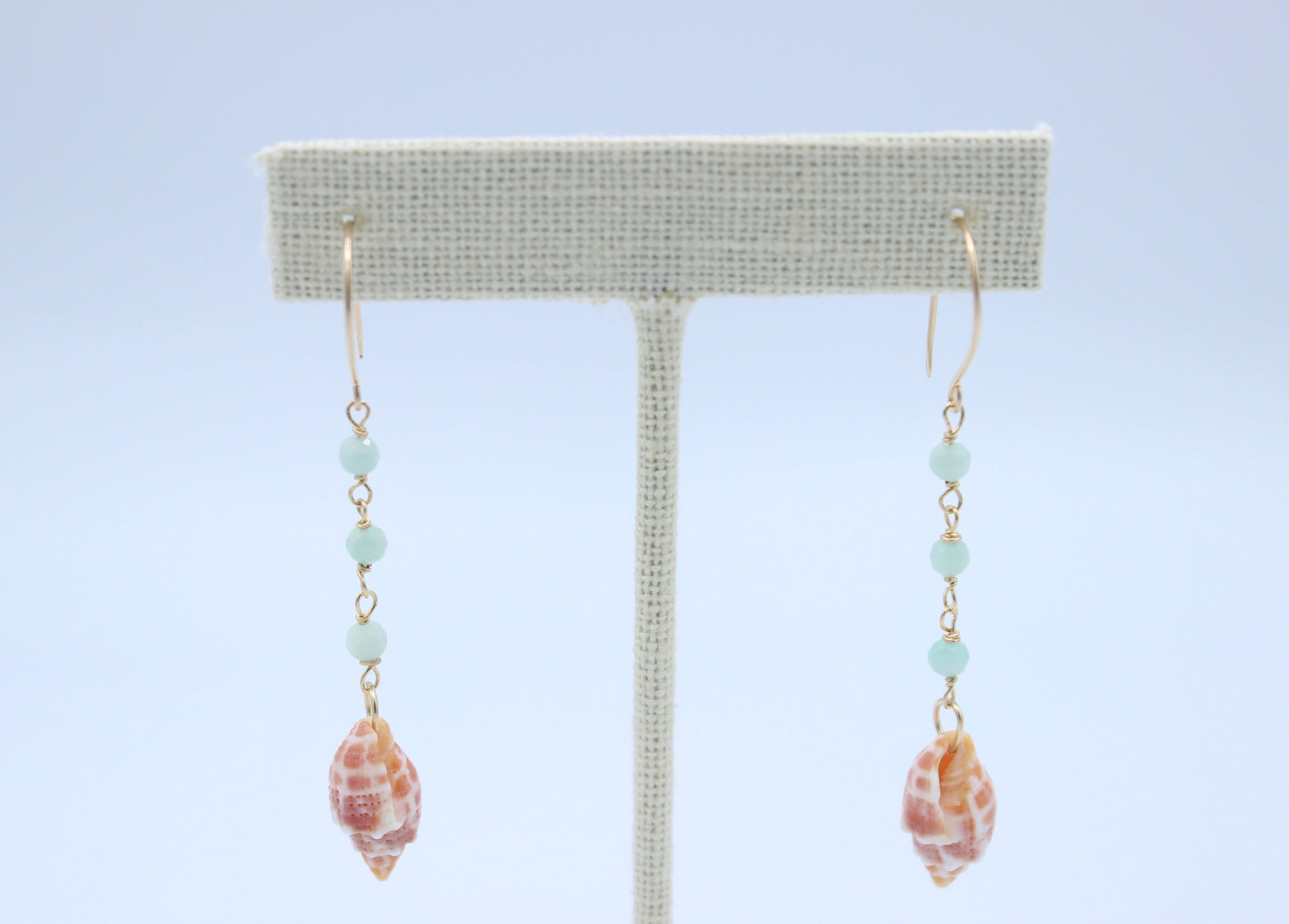 Jade Amazonite Orange Miter Earrings
