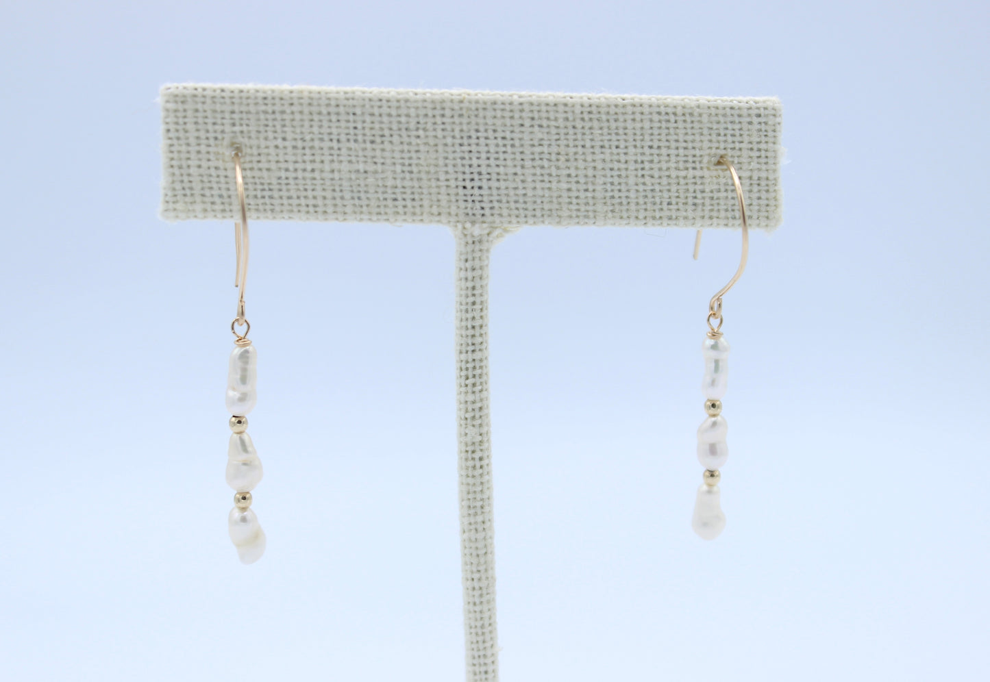 White Keshi Dangler Earrings