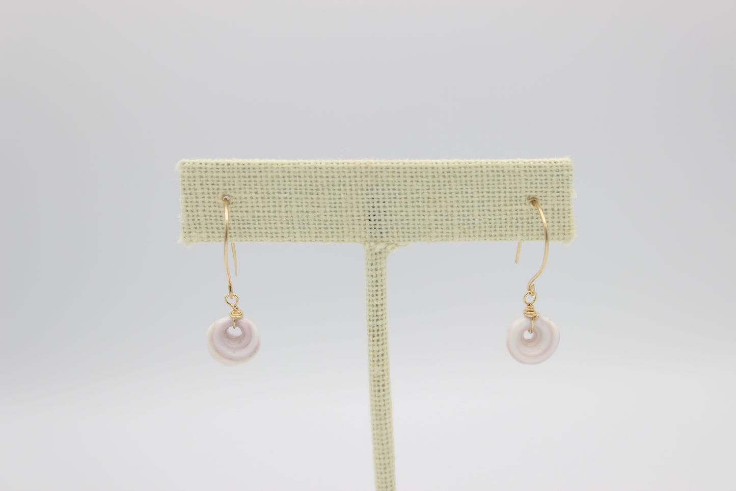 Purple Puka Shell Earrings
