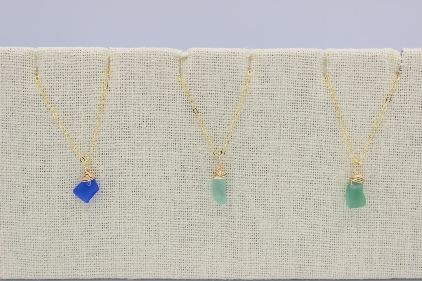 Blue Sea Glass Necklaces