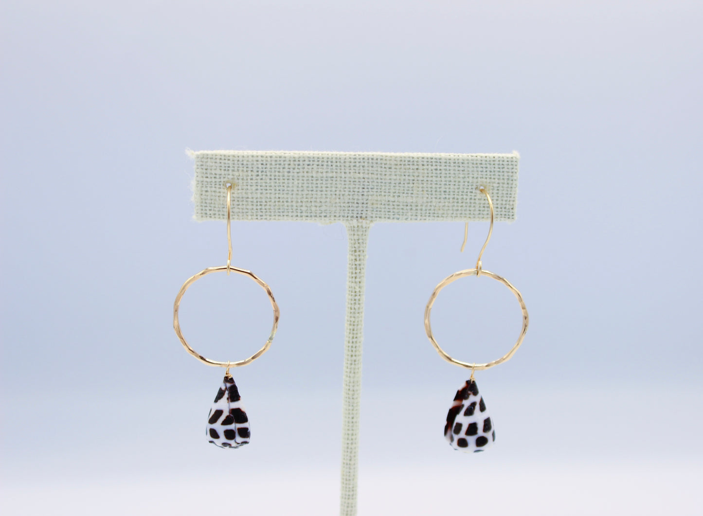 Circle Hebrew Cone Shell Earrings