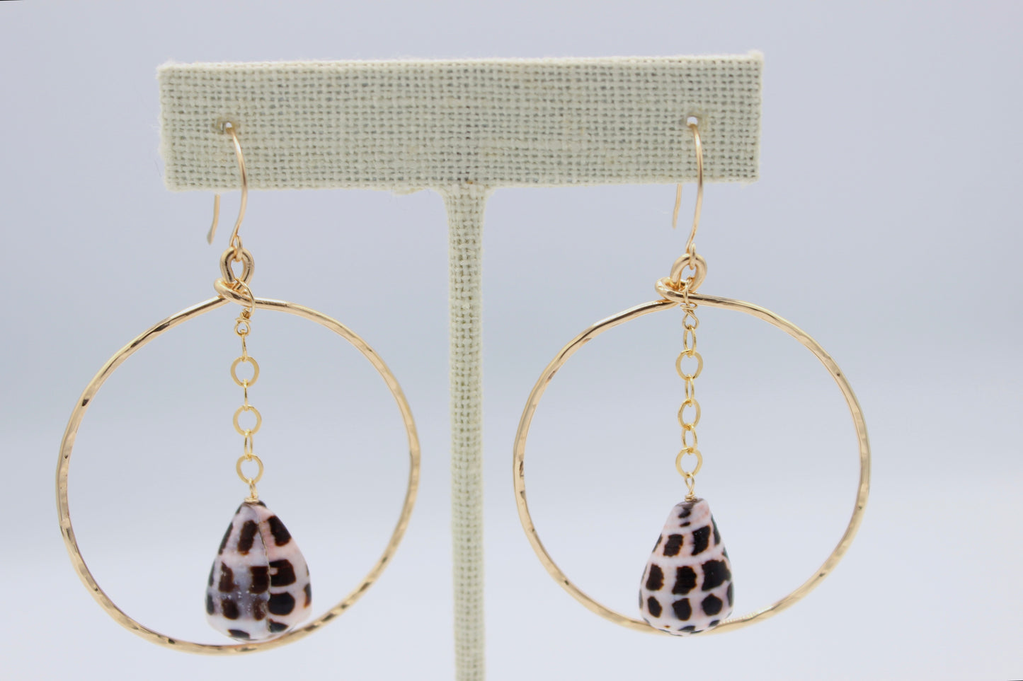 Hoop Hebrew Cone Shell Earring