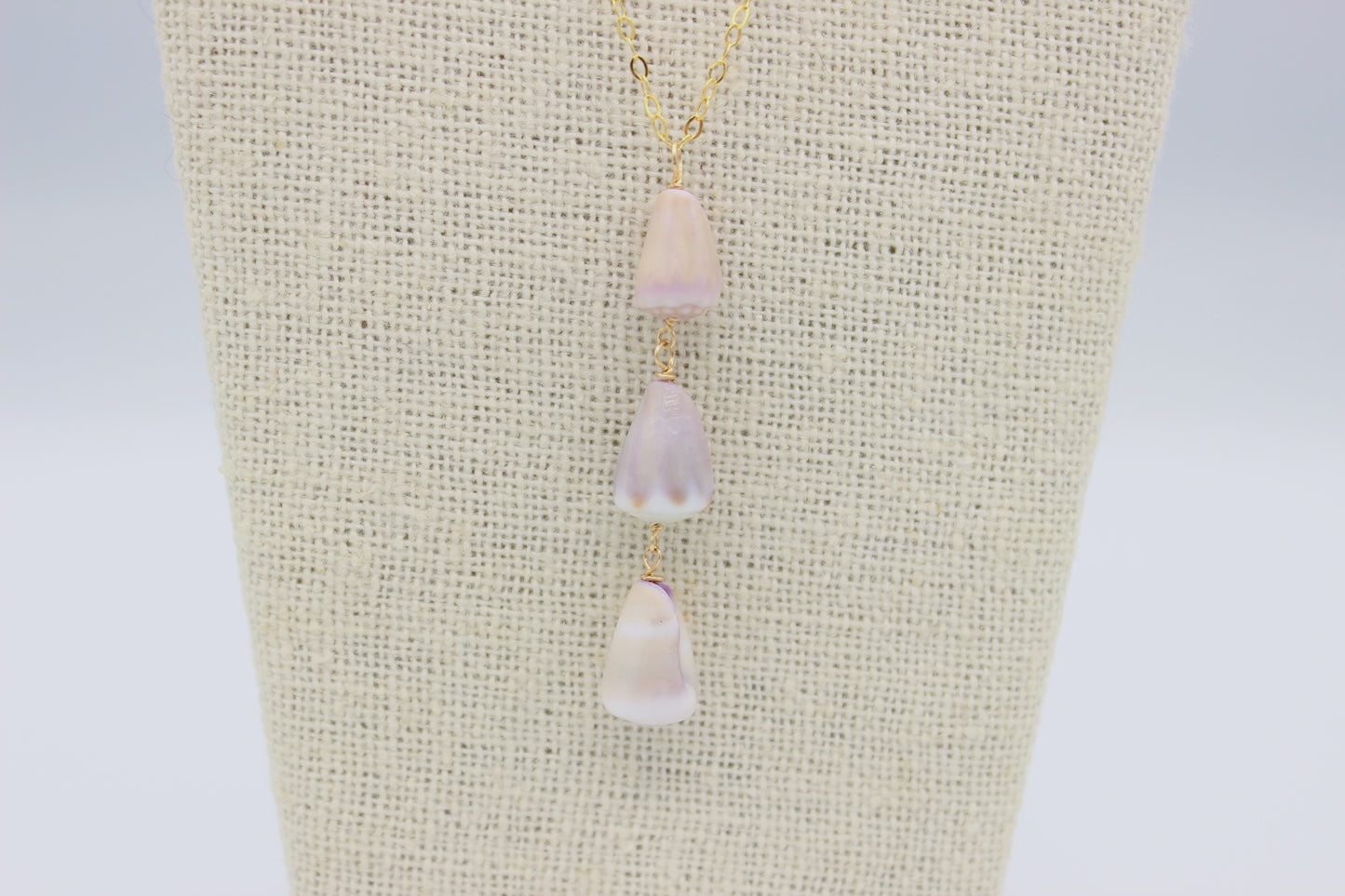 Purple Cone Shell Dangle Necklace