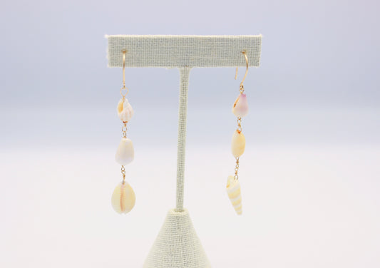 White Shell Dangle Earrings