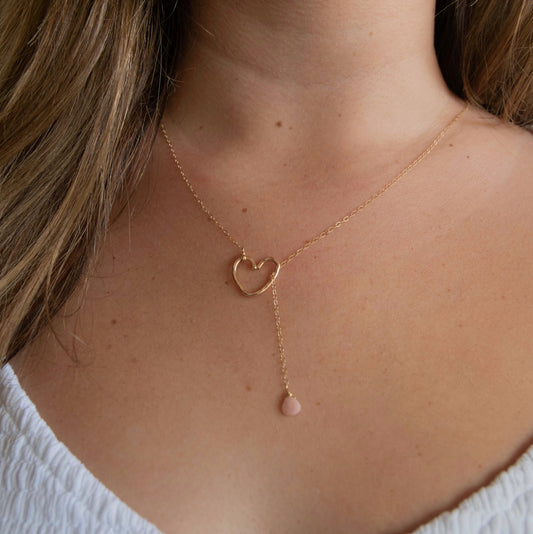 Rose Quartz Heart Necklace