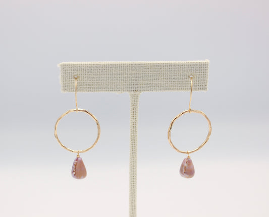 Circle Purple Cone Earrings