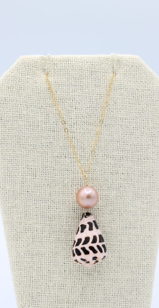 Pink Hebrew Cone Necklace