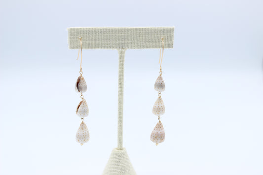 Triple Abbreviated Cone Shell Earrings