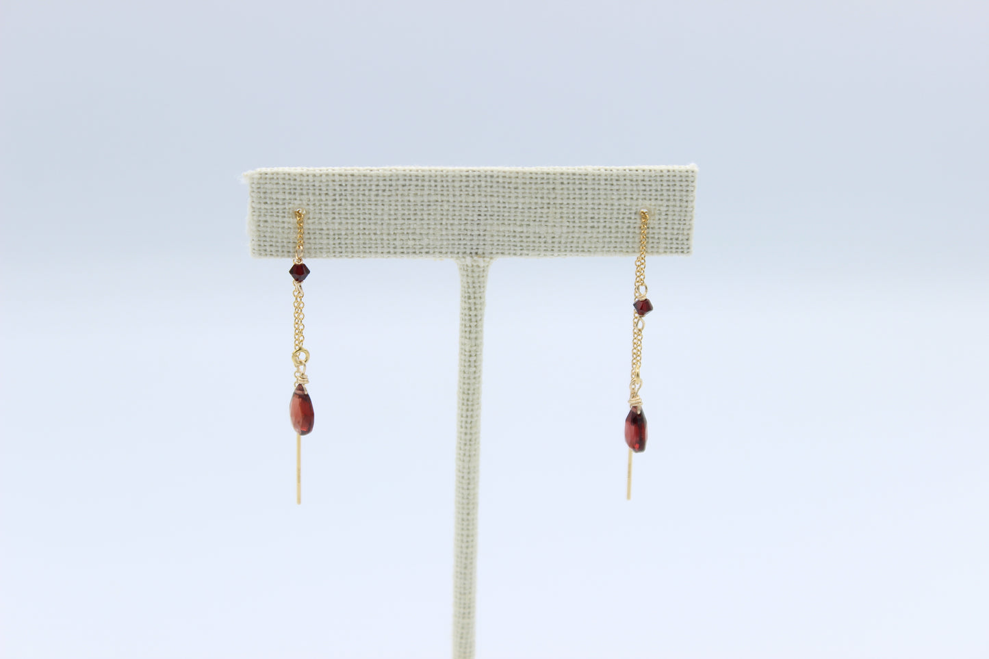 Garnet Threader Earrings