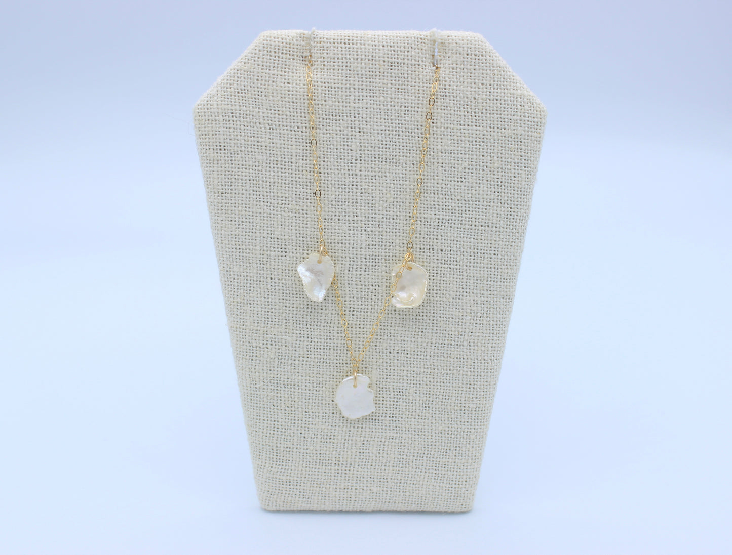 Triple Cornflake Pearl Necklace