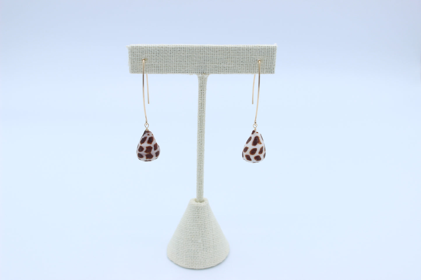 Brown Hebrew Cone Shell Ear Wire Earrings