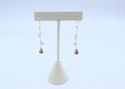 Brown Hebrew Cone Shell Dangler Earrings