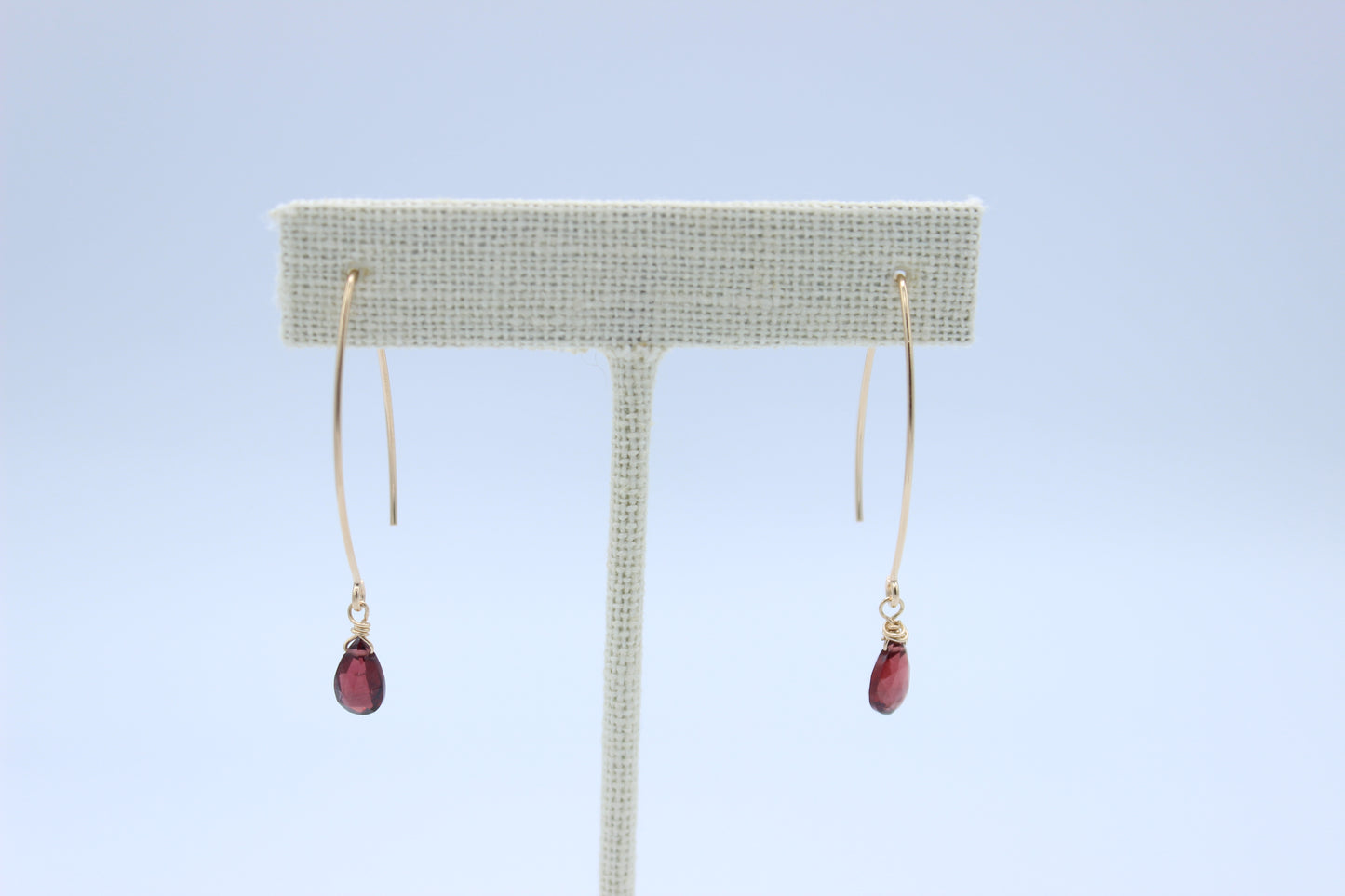 Garnet Ear Wire Earrings