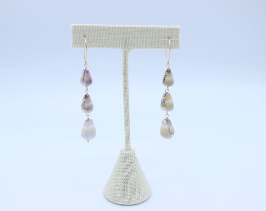 Olive Cone Shell Dangler Earrings