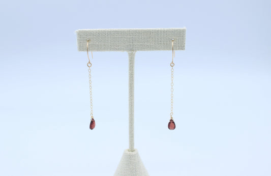 Hanging Garnet Earrings