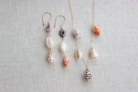 Mix Match Shell Necklace and Earrings Set