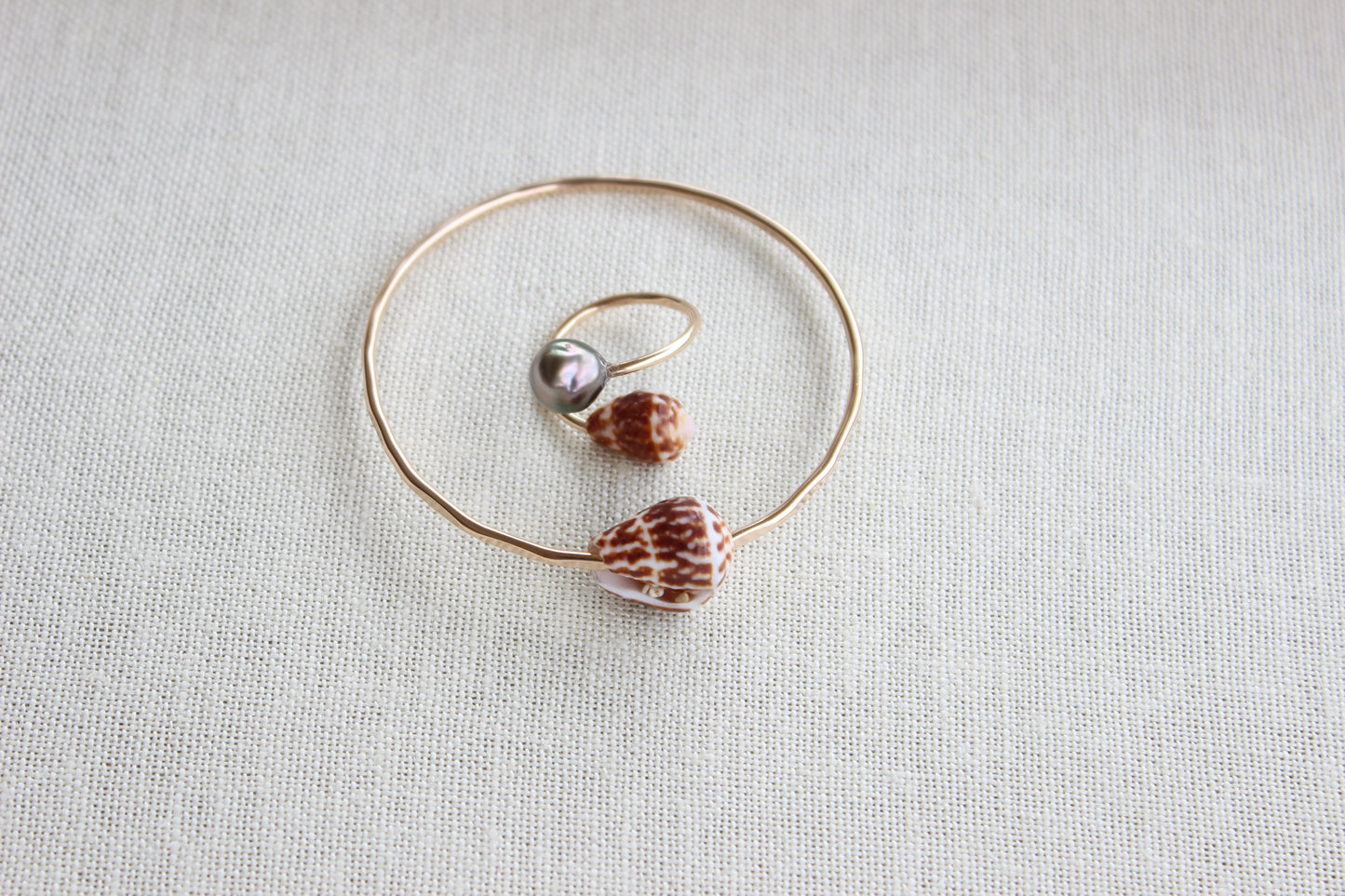 Chaldean Shell Ring and Bangle Set