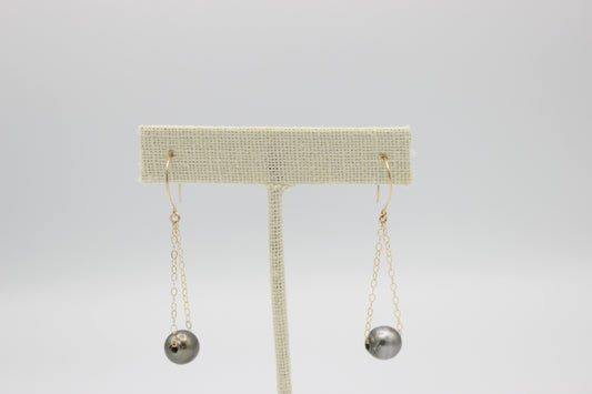 Floating Tahitian Pearl Earrings