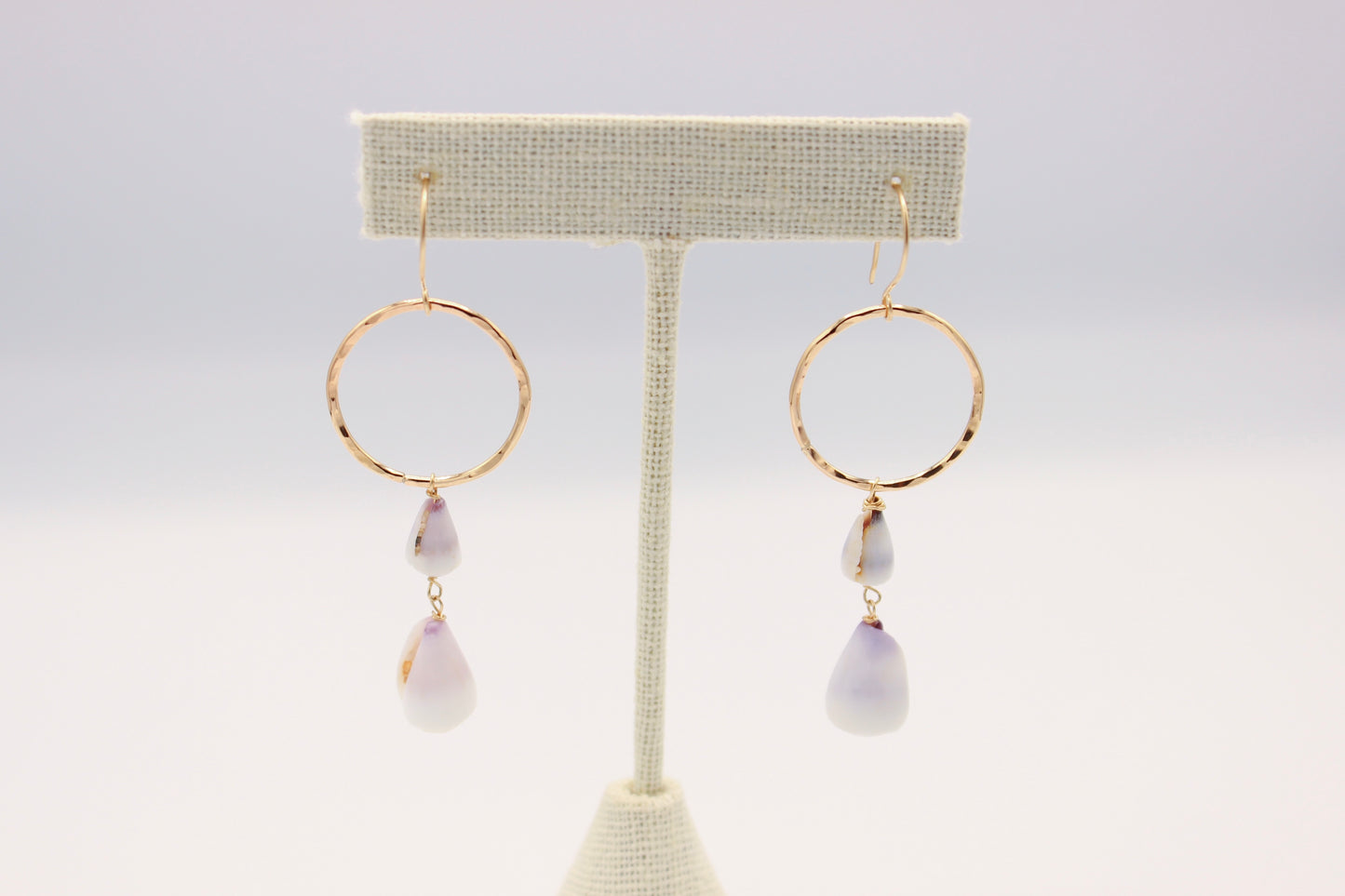 Double Plain Cone Shell Hoop Earrings
