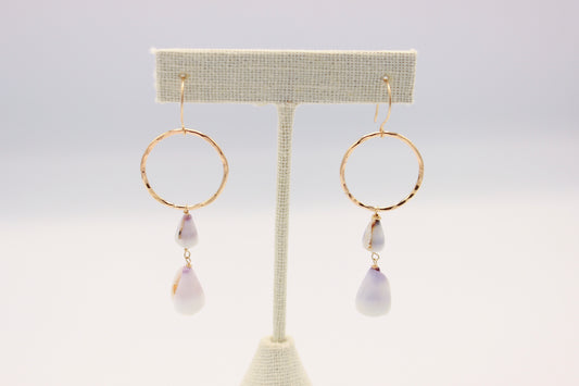 Double Plain Cone Shell Hoop Earrings
