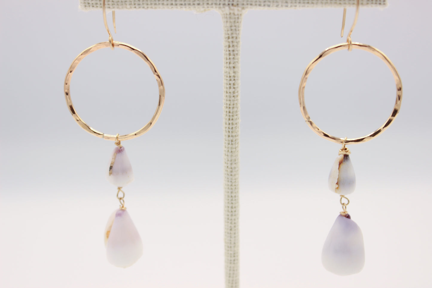 Double Plain Cone Shell Hoop Earrings